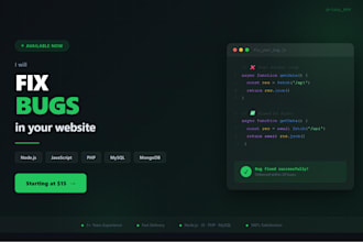 fix bugs in your node js javascript or PHP website