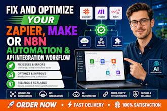 fix and optimized your zapier, make or n8n automation and API integration