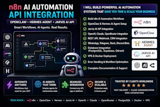 build n8n ai automation API integration openclaw jarvis hermes ai agent system
