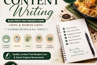 write engaging urdu and roman urdu blog posts or articles