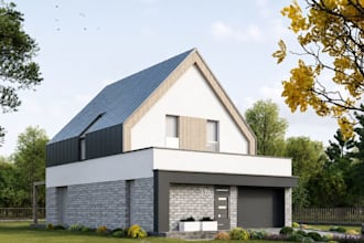 design modern 3d house, floor plan and photo realistic rendering