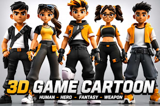 create custom 3d character model for games, mascots, toys and animation