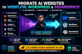 migrate claude code replit lovable ai website to webflow wordpress squarespace