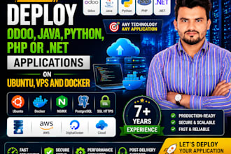 deploy odoo, java, python, PHP or dot net applications on ubuntu, vps and docker