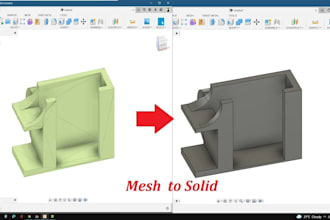 convert stl, obj, mesh to cad solid model for 3d printing and engineering