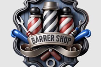 design custom barber, barbershop, spa and beauty salon logo