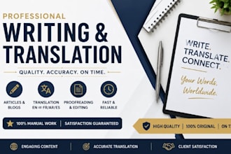 professional writing and translation sevices, accurate and fast