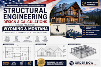provide structural engineering design and calculations in wyoming and montana
