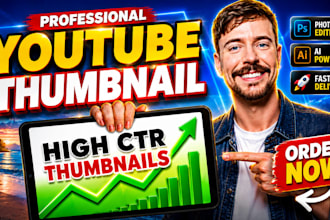 create high CTR youtube thumbnail design