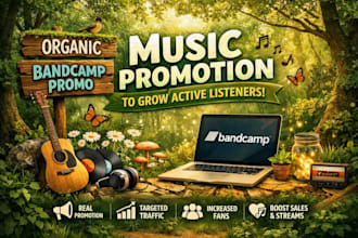 do organic bandcamp promotion music promotion to grow active listeners