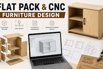 design cnc flat pack furniture for laser cutting and manufacturing