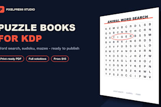 create word search, sudoku, maze puzzle books for KDP