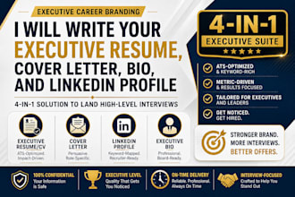 write your executive resume, cover letter, bio, and linkedin profile
