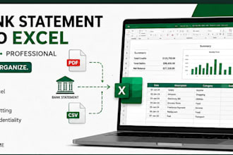 convert PDF, bank statements, and CSV files into excel