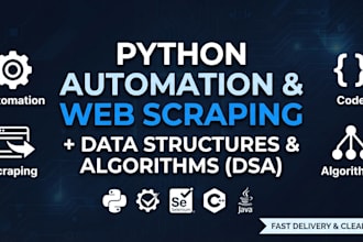 do python automation, data scraping and dsa code optimization