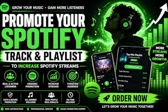 promote your spotify track, spotify playlist to increase spotify streams