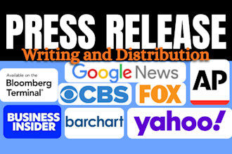 write SEO press release and distribute it to news media