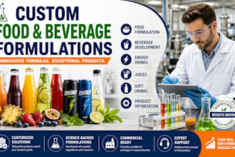 develop custom food, beverage, energy drink, juice, and soft drink formulations