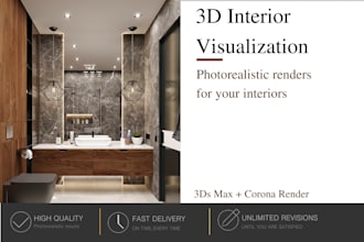 create photorealistic 3d bathroom interior renders