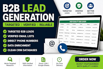 b2b lead ,email lists, data enrichment,format and clean