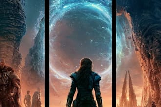design a futuristic sci fi book cover with stunning cinematic artwork