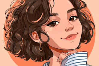 draw a cute and professional cartoon avatar portrait