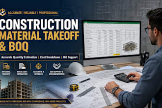 prepare construction material takeoff and boq in north and south dakota