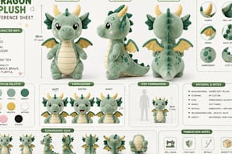 design custom plushies reference sheet reference sheet design in anime character