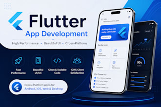 develop a flutter mobile app for android and ios