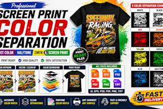 do screen print color separation, spot, halftone, and cmyk