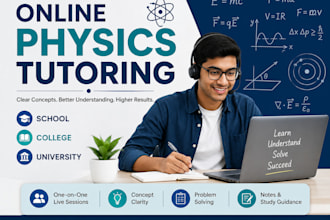 provide online physics tutoring for school