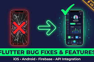 fix bugs and add features to your flutter mobile app