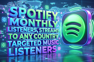 spotify monthly listeners, streams to any country targeted music listeners