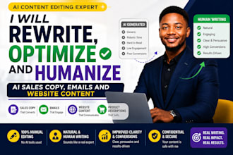 rewrite, optimize and humanize ai sales copy, emails and website content