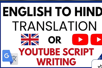 translate english to hindi or write youtube scripts