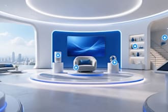 design an interactive 3d virtual exhibition or gallery,3d store,virtual showroom