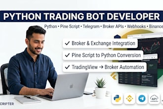 build custom python trading bot, pine script and automation