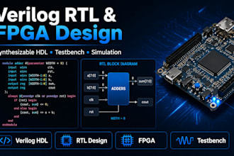 write verilog rtl, testbench, and fpga digital designs