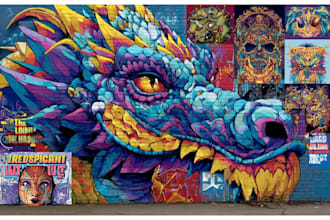 draw graffiti designs murals and wall art or skateboards