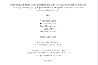 create a professional CV and resume