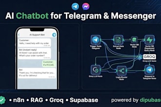 build an n8n ai chatbot with rag for telegram, whatsapp or messenger