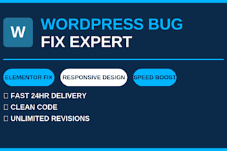 fix wordpress bugs, elementor issues and css errors
