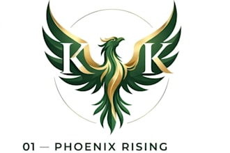 logo professionnel phénix vert et or pour votre marque