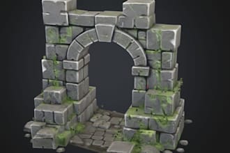 design low poly 3d game asset