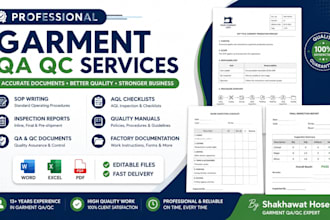 garment QA qc sop and inspection documents