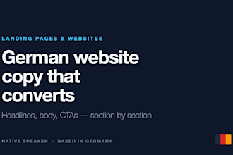 write german website copy for your landing page or homepage