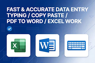 do fast and accurate data entry typing and copy paste work