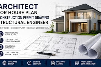be your architect for house plan construction permit drawing structural engineer