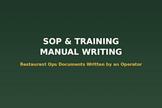 write restaurant sops, training manuals, and operations playbooks