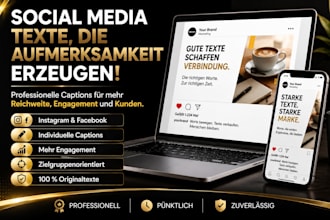 ich schreibe professionelle social media texte für instagram und facebook